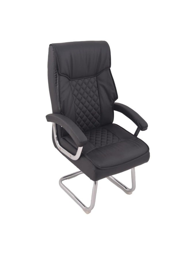سمارت هوم كرسي مكتب تنفيذي جلد – مقاس 115×75×65 سم | حشوة إسفنج عالية الجودة | تصميم مريح بظهر مرتفع ومسند ذراع مبطن وقاعدة معدنية كروم ثابتة - Image 4