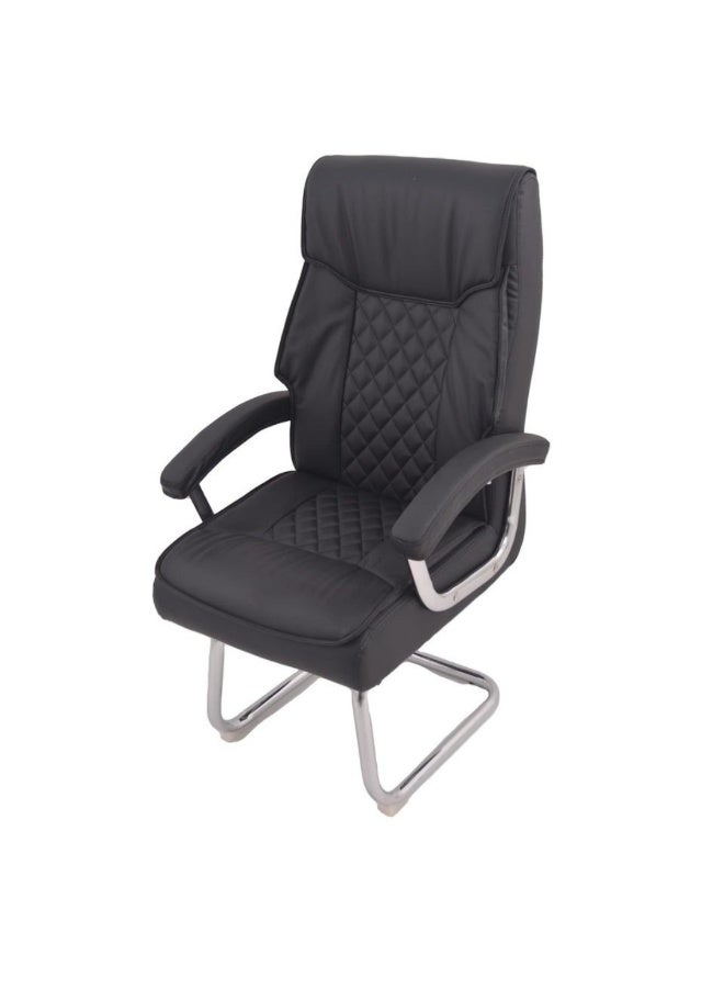 سمارت هوم كرسي مكتب تنفيذي جلد – مقاس 115×75×65 سم | حشوة إسفنج عالية الجودة | تصميم مريح بظهر مرتفع ومسند ذراع مبطن وقاعدة معدنية كروم ثابتة - Image 3