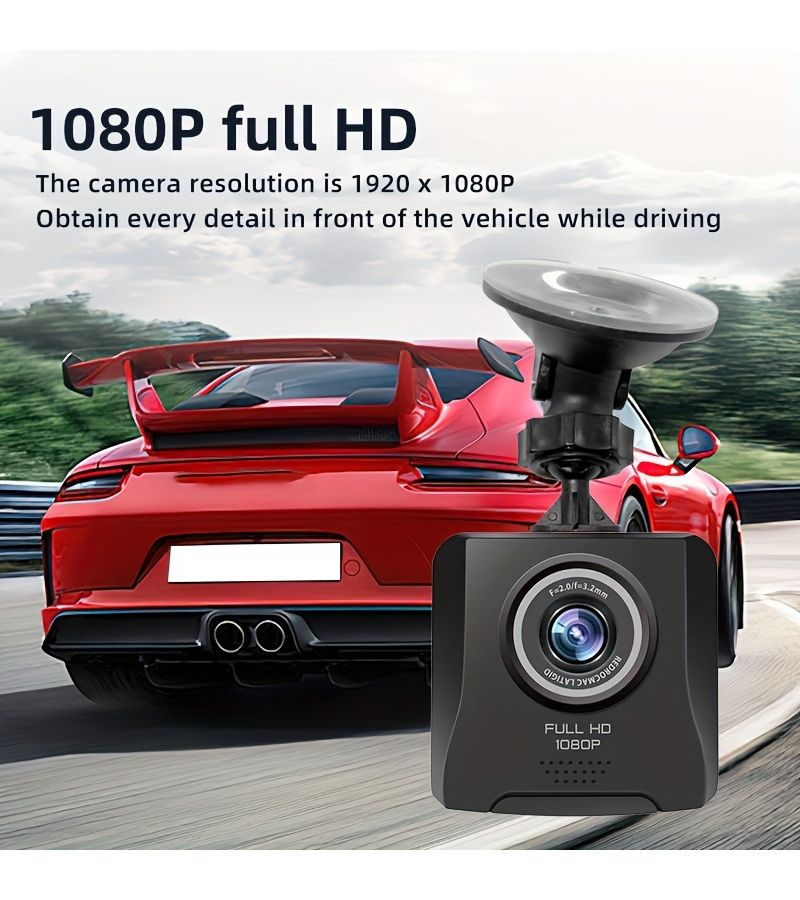 1080P High Definition Dash Cam Real Road View Loop Recording Auto Overwrite Emergency Lock Cup Holder Support No Card - Image 4
