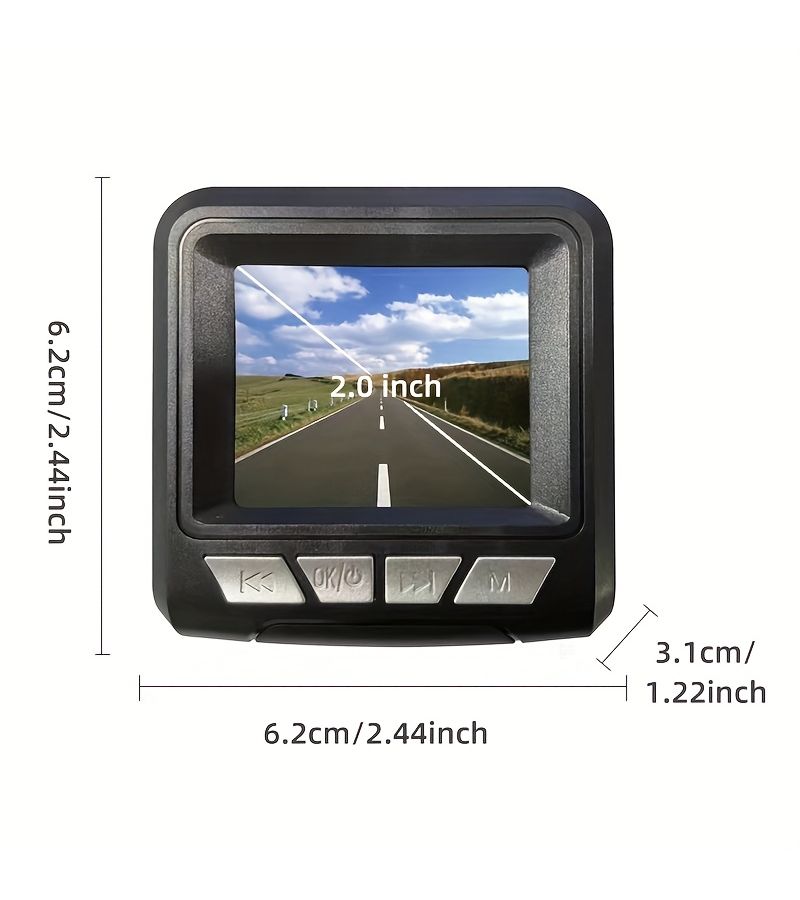 1080P High Definition Dash Cam Real Road View Loop Recording Auto Overwrite Emergency Lock Cup Holder Support No Card - Image 3