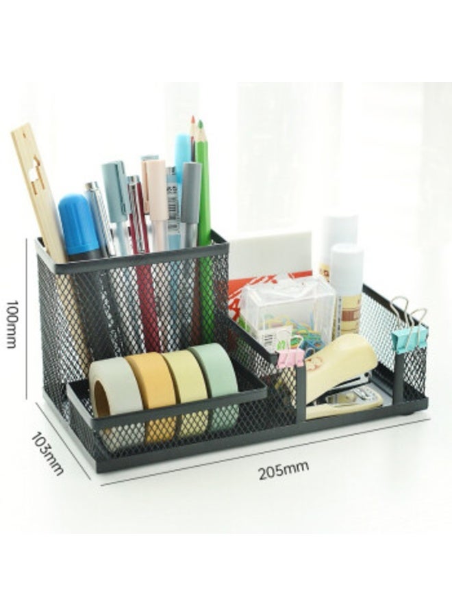M&G Metal Mesh Multi-functional Desktop Organizer Storage Caddy Pen Holder, Black - Image 5