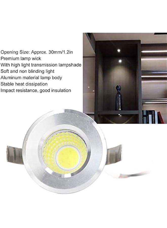 Mini Recessed COB Spotlight, Easy to Conceal LED Ceiling Spotlight, High Light Transmission Shade, Soft Light, for Indoor Ceiling Mall Showcase Entrance Doors(Positive white light - 6000K) - Image 2