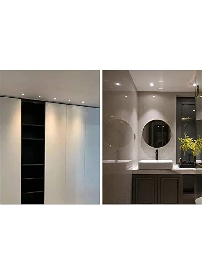 Mini Recessed COB Spotlight, Easy to Conceal LED Ceiling Spotlight, High Light Transmission Shade, Soft Light, for Indoor Ceiling Mall Showcase Entrance Doors(Positive white light - 6000K) - Image 4