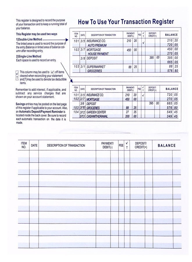 Casmonal 12 Pack Checkbook Register, Check Register Books for Personal and Work Use, Transaction Registers, Accounting Ledger Books, and Checking Account Register Books, 25/26/27Calendars - Image 2