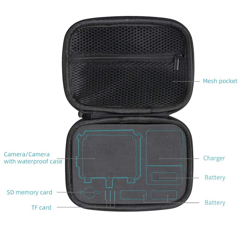 SUREWO Hard Case for GoPro Cameras Carrying Case For Gopro Hero 13/12/11/10/9/8/7/AKASO EK7000/AKASO Brave 4 4K /AKASO V50X and Other Action Cameras (Small) - Image 3