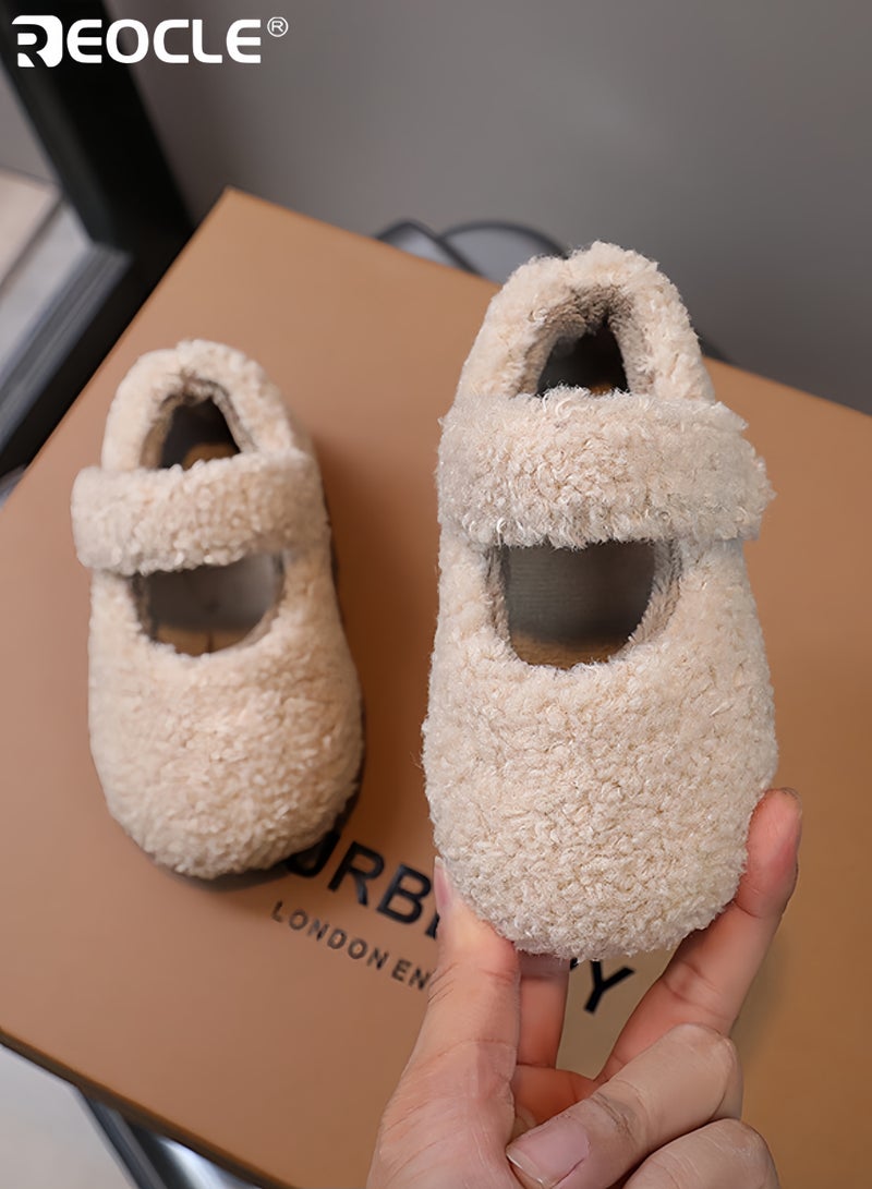 ريوكل نعال الأطفال المخملية بتصميم رقيق وميزة تدفئة الشتاء مع أحذية منزلية مريحة ذات نعل ناعم للراحة في الداخل - Image 3