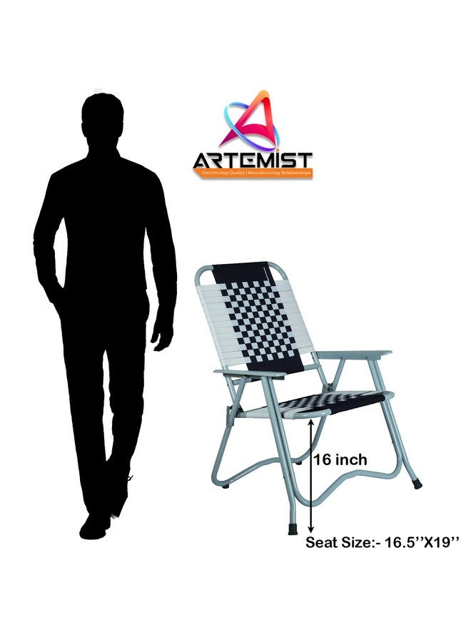 ARTEMIST ARTEMIST Folding Chair with Durable Folding Frame and arm Rest Portable Chair for Garden, Patio, Lawn, Balcony (Black) - Image 5
