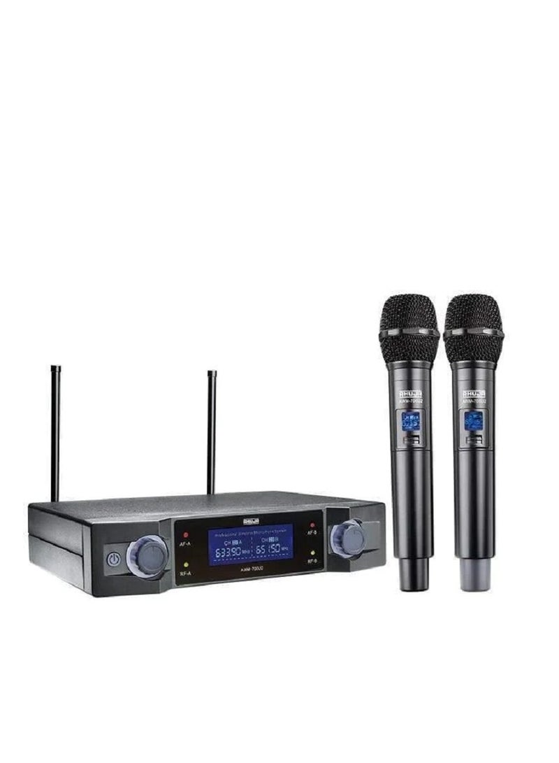 Microphone Wireless Dual Channel UHF 2 Handheld
