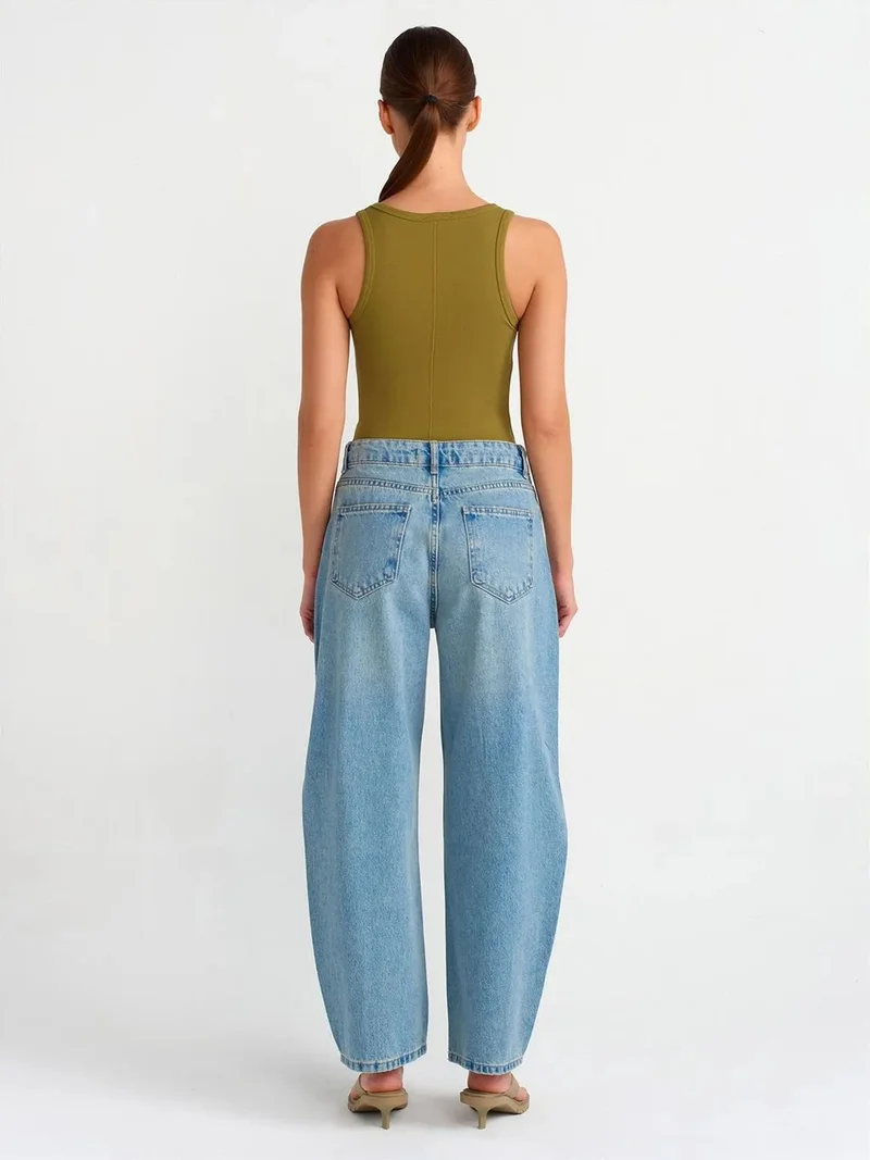 Dilvin Dilvin High Waist Balloon Leg Jeans