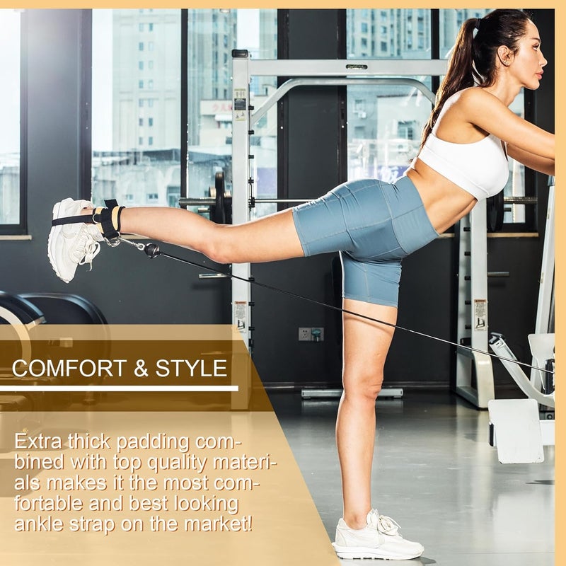 VAIIO Ankle Straps for Cable Machines,Adjustable Comfort fit Neoprene, Reinforce Double D-Ring - Premium Ankle Cuffs to Improve Abdominal Muscles, Lift The Butts, Tone The Legs for Men & Women - Image 2