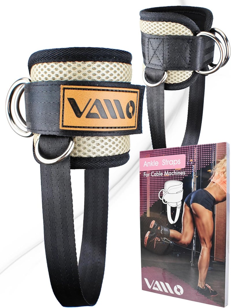 VAIIO Ankle Straps for Cable Machines,Adjustable Comfort fit Neoprene, Reinforce Double D-Ring - Premium Ankle Cuffs to Improve Abdominal Muscles, Lift The Butts, Tone The Legs for Men & Women - Image 1
