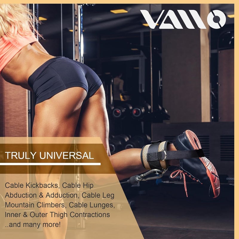 VAIIO Ankle Straps for Cable Machines,Adjustable Comfort fit Neoprene, Reinforce Double D-Ring - Premium Ankle Cuffs to Improve Abdominal Muscles, Lift The Butts, Tone The Legs for Men & Women - Image 3