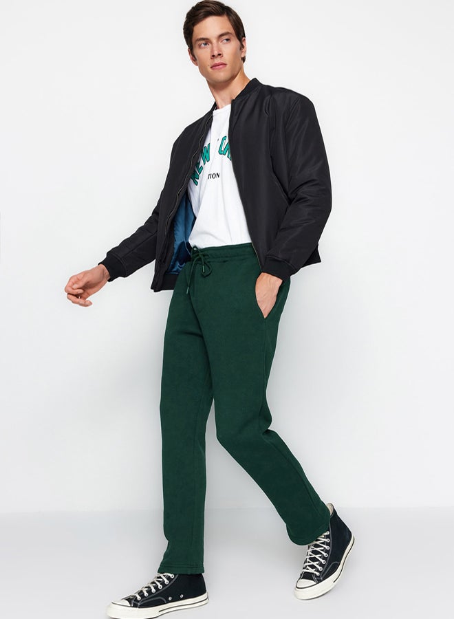 trendyol Green Regular/Normal Cut Cotton Open Leg Sweatpants - Image 4