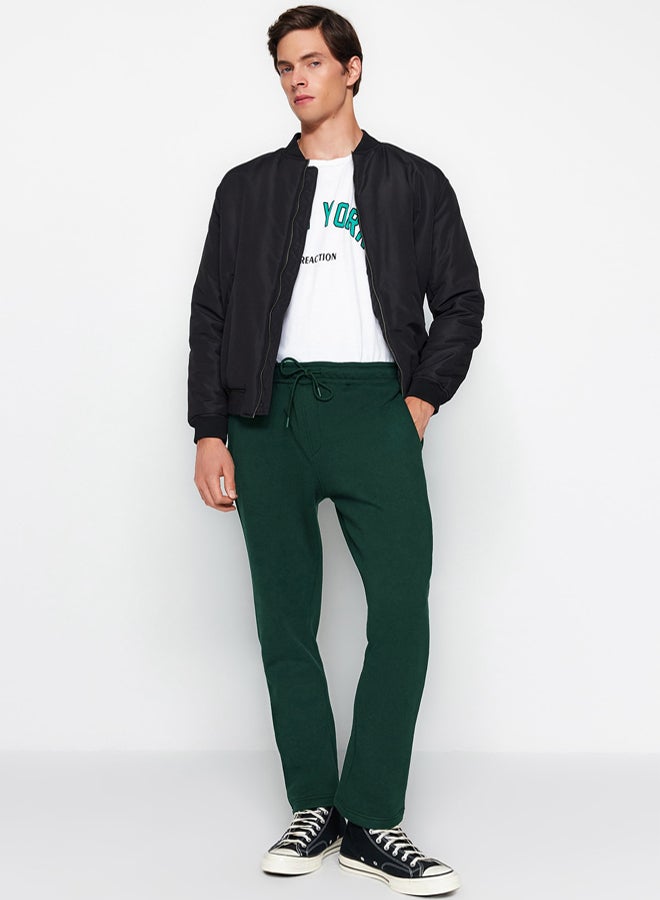 trendyol Green Regular/Normal Cut Cotton Open Leg Sweatpants - Image 3