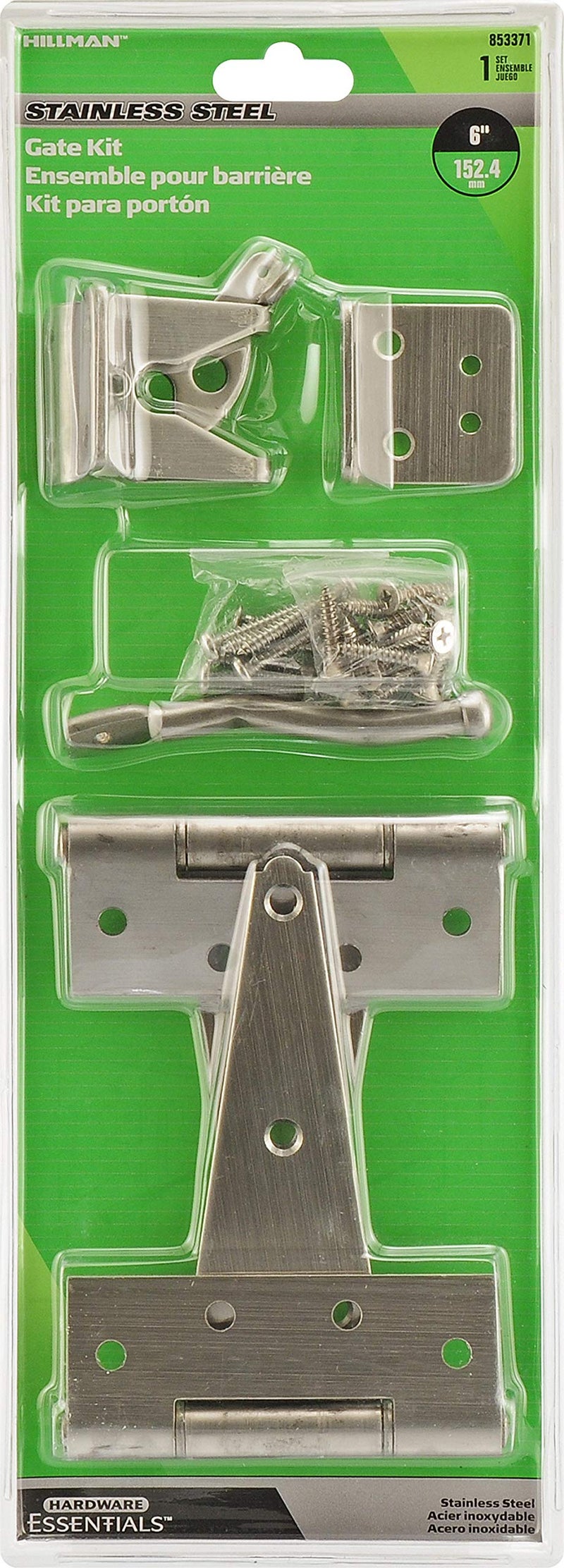 Hillman Hardware Essentials 853371 Stainless Steel Heavy Duty Gate Hardware Kit - Image 2