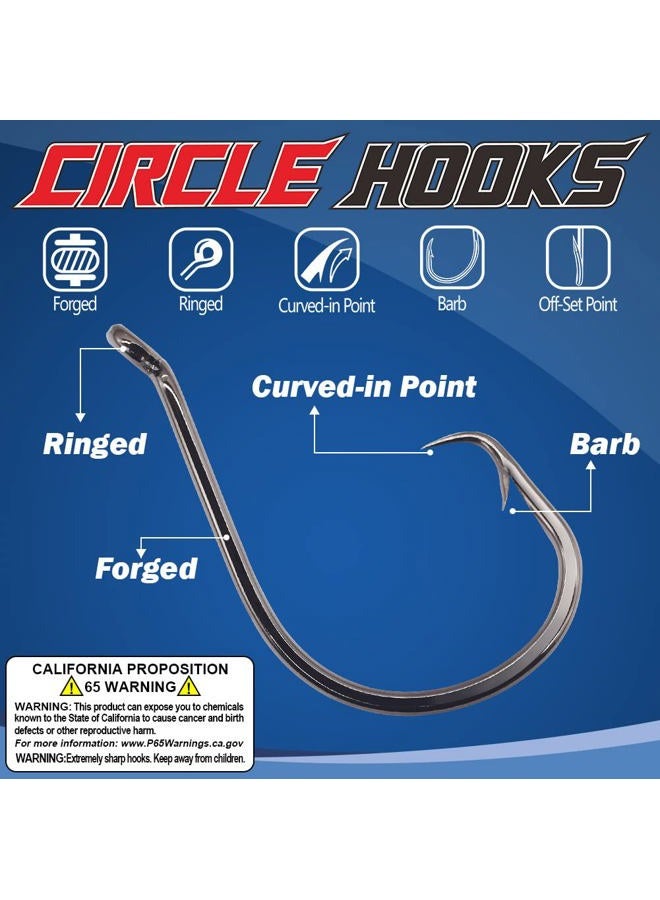 XFISHMAN Circle-Hooks-Fishing-Equipment-Octopus-Hooks-Saltwater-50 Pack 1/0 –8/0 (8/0 50-Pack) - Image 2