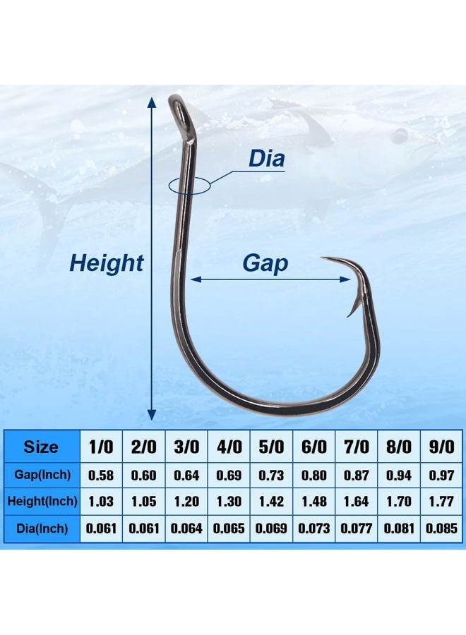 XFISHMAN Circle-Hooks-Fishing-Equipment-Octopus-Hooks-Saltwater-50 Pack 1/0 –8/0 (8/0 50-Pack) - Image 3