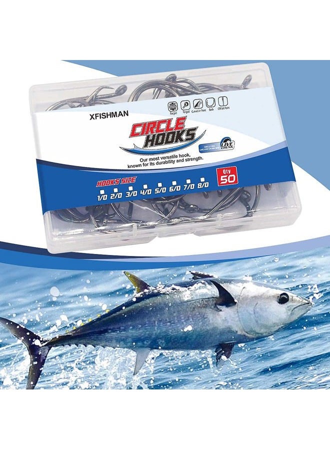 XFISHMAN Circle-Hooks-Fishing-Equipment-Octopus-Hooks-Saltwater-50 Pack 1/0 –8/0 (8/0 50-Pack) - Image 4