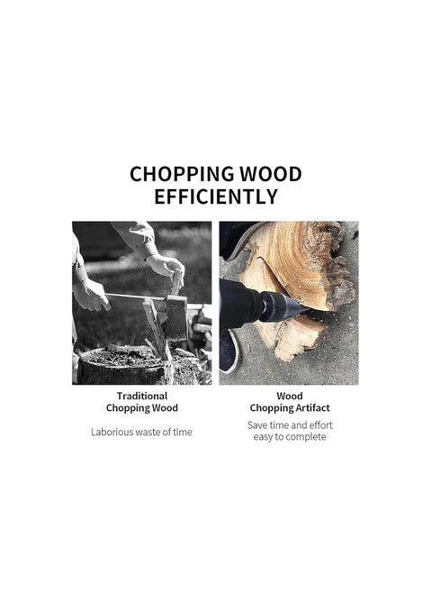 Shirem Easysplit Drill Bit, Shirem Easy Split Drill Bit Wood Splitter, 32mm/42mm Removable Firewood Drill Bit Wood Splitter, Wood Log Splitter Firewood Drill Bit (1PC, 32+42mm)