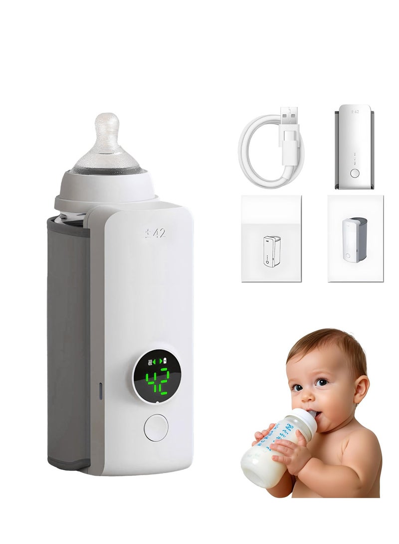 Portable Bottle Warmer for Travel, Rapid Warming with Battery-Powered Temperature Display, Waterless Milk Warming for Comfortable Baby Feeding On The Go  - Image 1