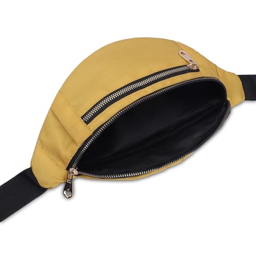 KUKLAR Waist Bag for Men and Women - Travel Fanny Pack, Mobile and Money Bag (Yellow) - Image 3