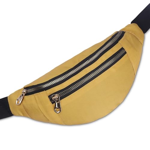 KUKLAR Waist Bag for Men and Women - Travel Fanny Pack, Mobile and Money Bag (Yellow) - Image 4
