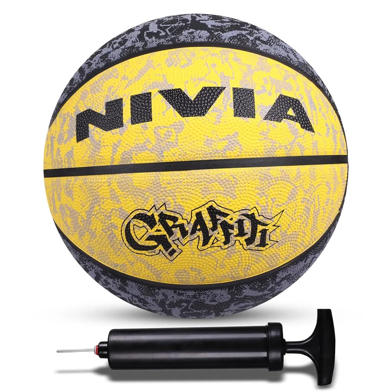 Nivia Nivia Combo Graffiti Rubber Basketball with Pump