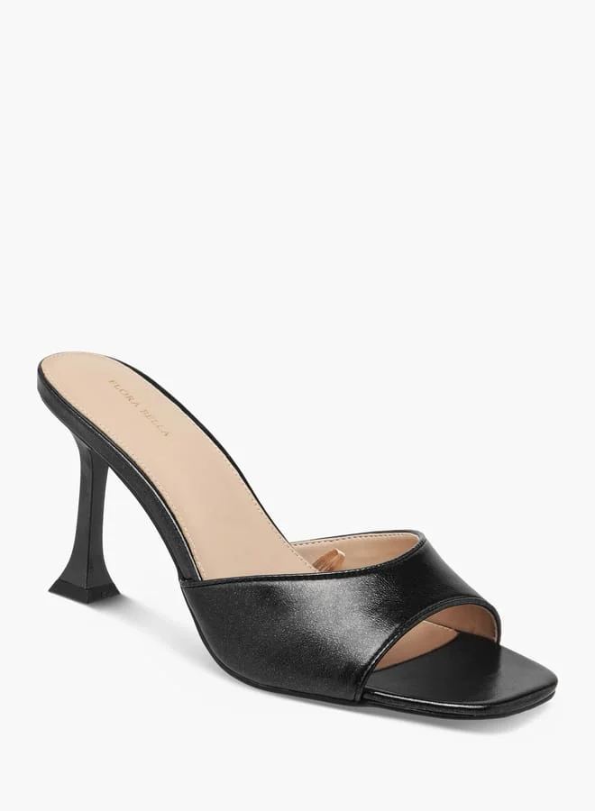 Flora Bella By Shoexpress Women Solid Slip-On Sandals with Flared Heels