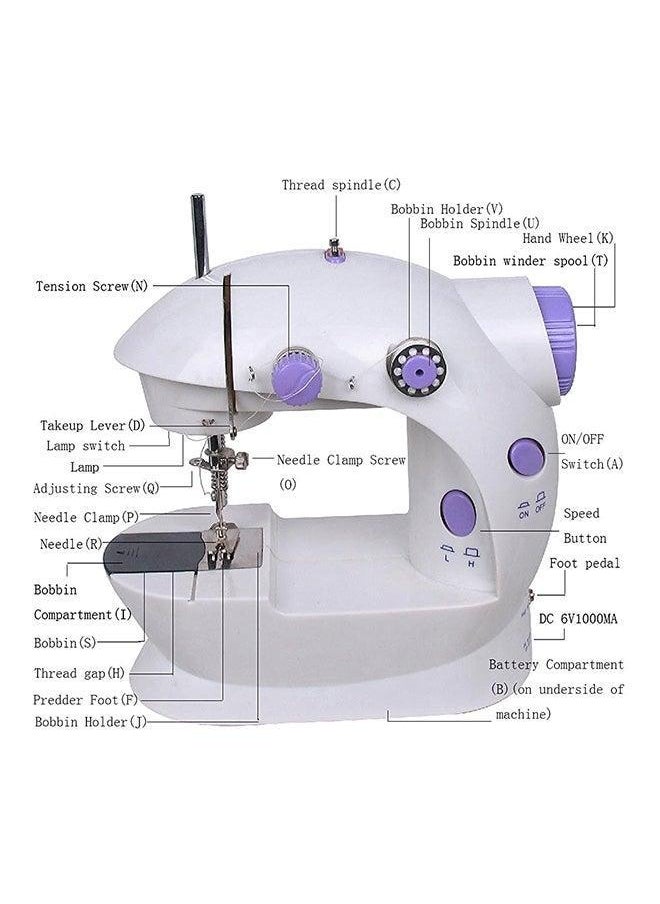 Generic - Multifunctional Mini Sewing Machine With Two Speed Control White - Image 1