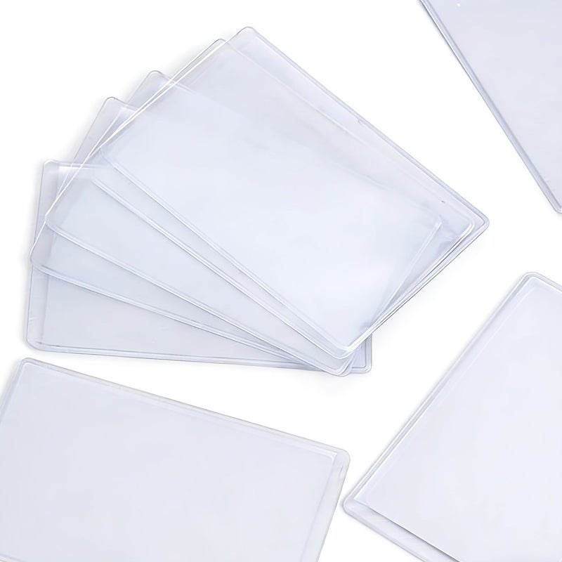 حافظات شفافة من PVC مكونة من 7 قطع لحماية البطاقات، سميكة ومقاومة للخدش لحالات الهوية. - Image 1