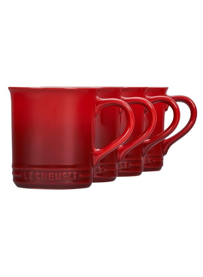 Le Creuset Le Creuset Stoneware Set of 4 Mugs, 14 oz. each, Cerise  - Image 2