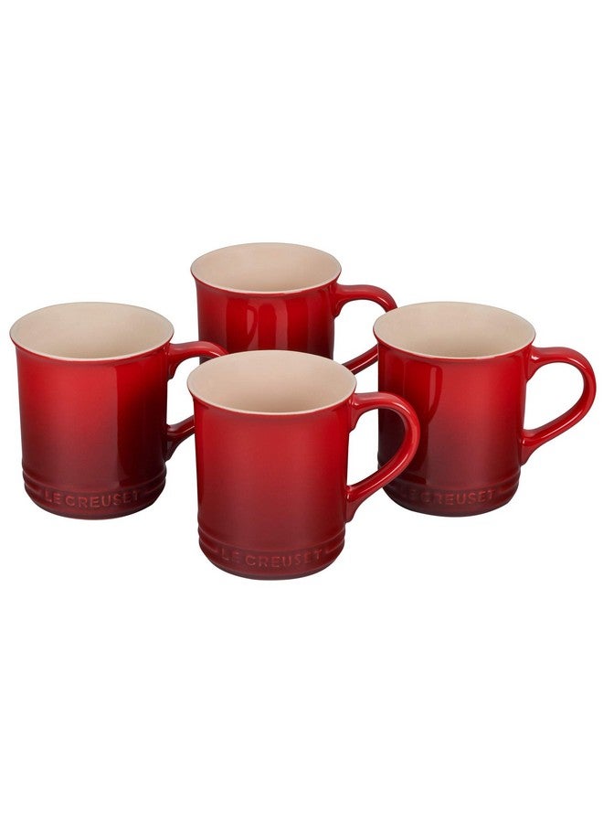 Le Creuset Le Creuset Stoneware Set of 4 Mugs, 14 oz. each, Cerise  - Image 1