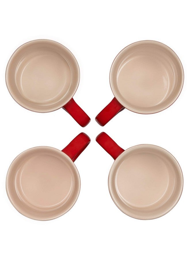 Le Creuset Le Creuset Stoneware Set of 4 Mugs, 14 oz. each, Cerise  - Image 3