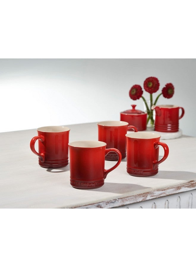 Le Creuset Le Creuset Stoneware Set of 4 Mugs, 14 oz. each, Cerise  - Image 4