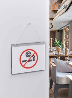 SMARTPOINTS Acrylic Wall Mount Sign Holder 8.5 x 11 Horizontal 12 Pack, Clear Paper Document Holder, Wall Mount Ad Frame with 3m Tape Adhesives & Screws for Office, Home, Store, Restaurant  - Image 2