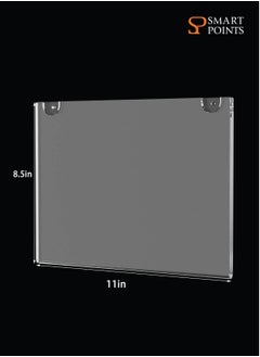 SMARTPOINTS Acrylic Wall Mount Sign Holder 8.5 x 11 Horizontal 12 Pack, Clear Paper Document Holder, Wall Mount Ad Frame with 3m Tape Adhesives & Screws for Office, Home, Store, Restaurant  - Image 5