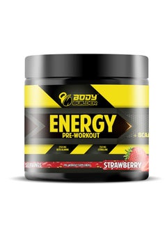 Body Builder Body Builder Energy Pre workout Plus BCAA, Intense Focus, Increases Endurance and Reduces Fatigue, Strawberry Flavor, 30 Servings 