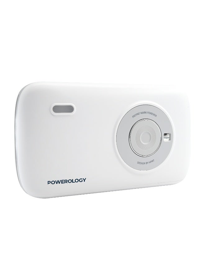 Powerology Vivant Mini Thermal Printer with 300 DPI Resolution/40 Seconds Fast Printing/ Rechargeable Compact & Portable Printer/Bluetooth/ Inkless Printing High Quality Photos - White - Image 3