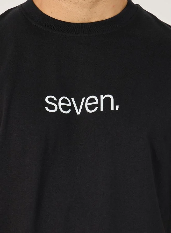 Styli Styli Slogan Print Crew Neck Oversized T-Shirt