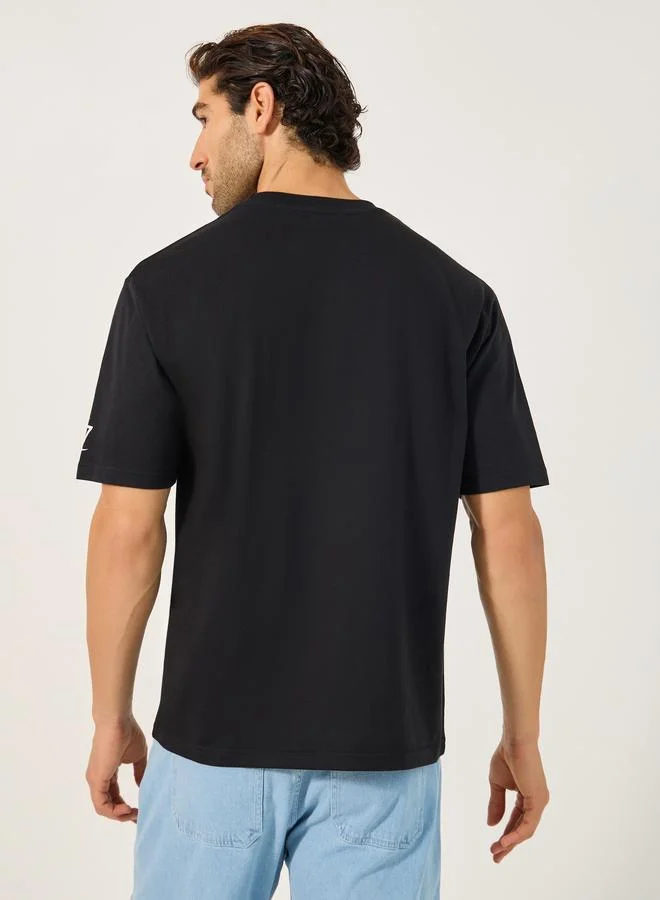 Styli Styli Slogan Print Crew Neck Oversized T-Shirt
