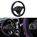 Couslcd Car Steering Wheel Cover 15 inch Carbon Fiber Microfiber PU Leather Elastic Steering Wheel Protector for Men Women AntiSlip Breathable Car Interior Accessories for Most Cars Purple - Image 2