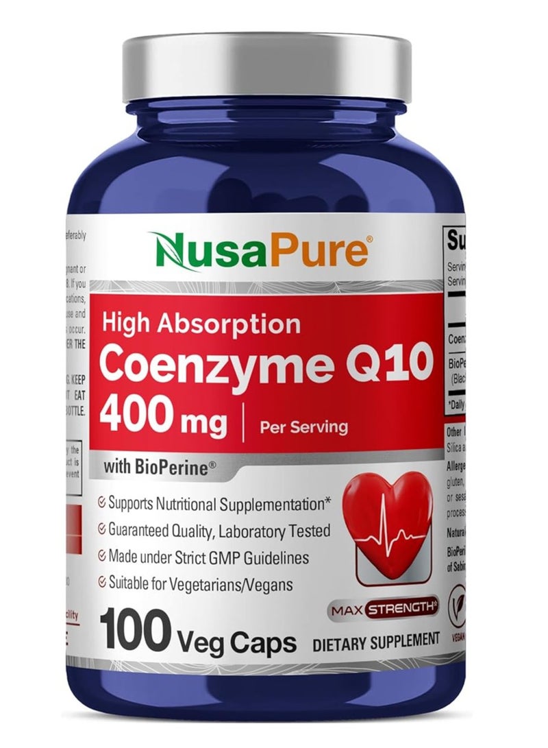 مكمل الإنزيم المساعد Q10، مضاد الأكسدة إنزيم COQ-10، 100 كبسولة نباتية