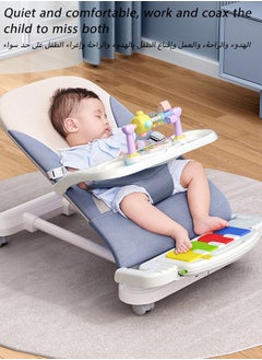 oldlaiben Baby Bouncer, Multi-Function Baby Balance Chair, Adjustable Metal Baby Balance Chair, Baby Swing Chair, with 3-Point Harness, Removable Dinner Plate, Toy Rack,  For 0-24 Months Toddler Infant  - Image 3