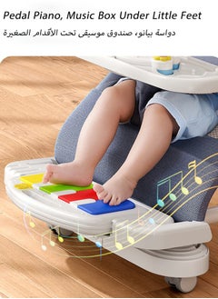 oldlaiben Baby Bouncer, Multi-Function Baby Balance Chair, Adjustable Metal Baby Balance Chair, Baby Swing Chair, with 3-Point Harness, Removable Dinner Plate, Toy Rack,  For 0-24 Months Toddler Infant  - Image 4