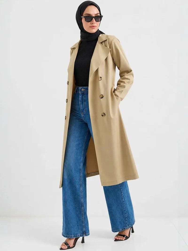 بيغ دارت BDART Double Breasted Long Trench Coat