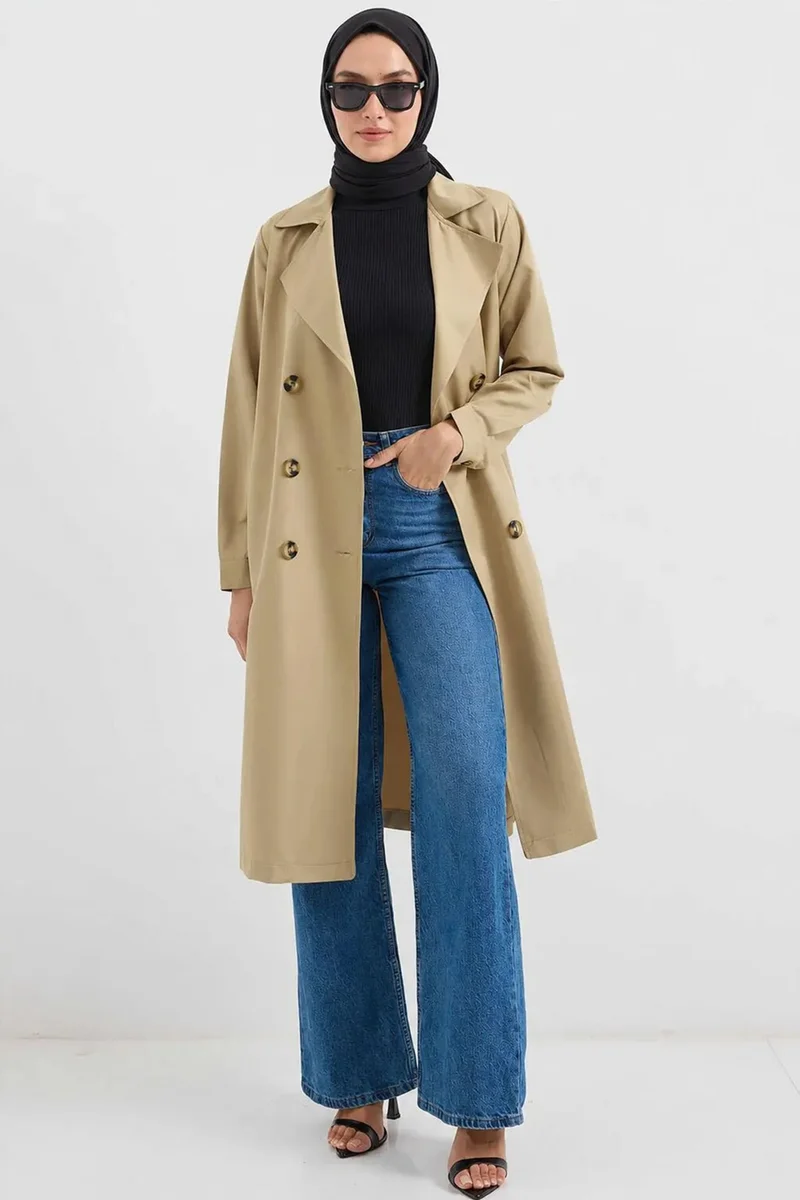 بيغ دارت BDART Double Breasted Long Trench Coat