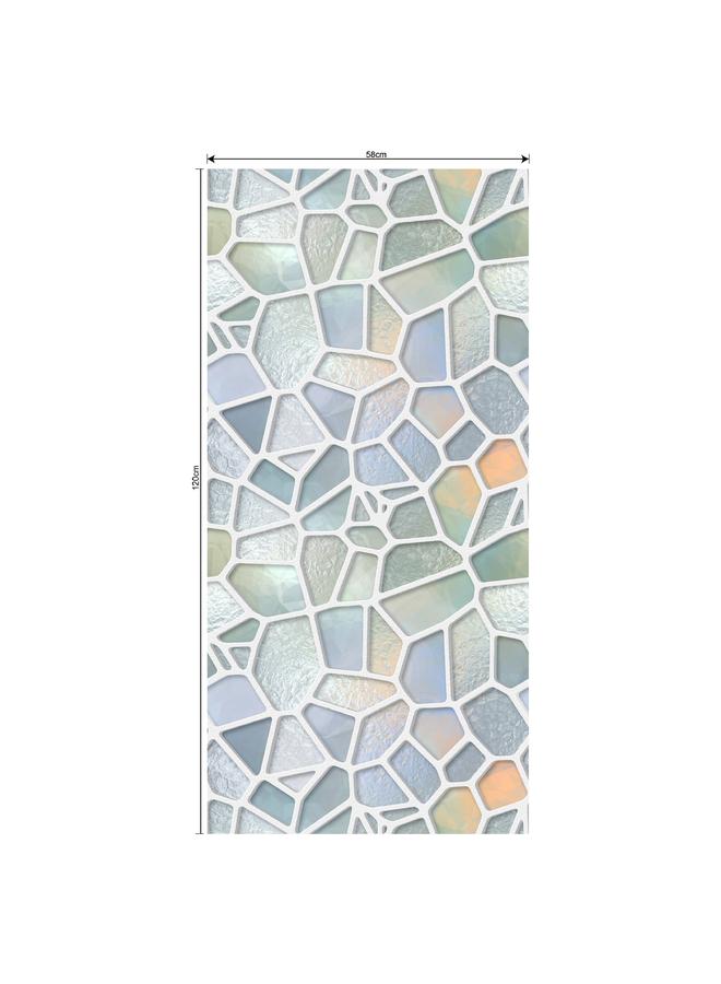 الأزرق جي دبليو 58*120 سم ملصق الزجاج الكهروستاتيكي الأوروبي التظليل الحمام ملصق تعديل النافذة 081-105 - Image 1