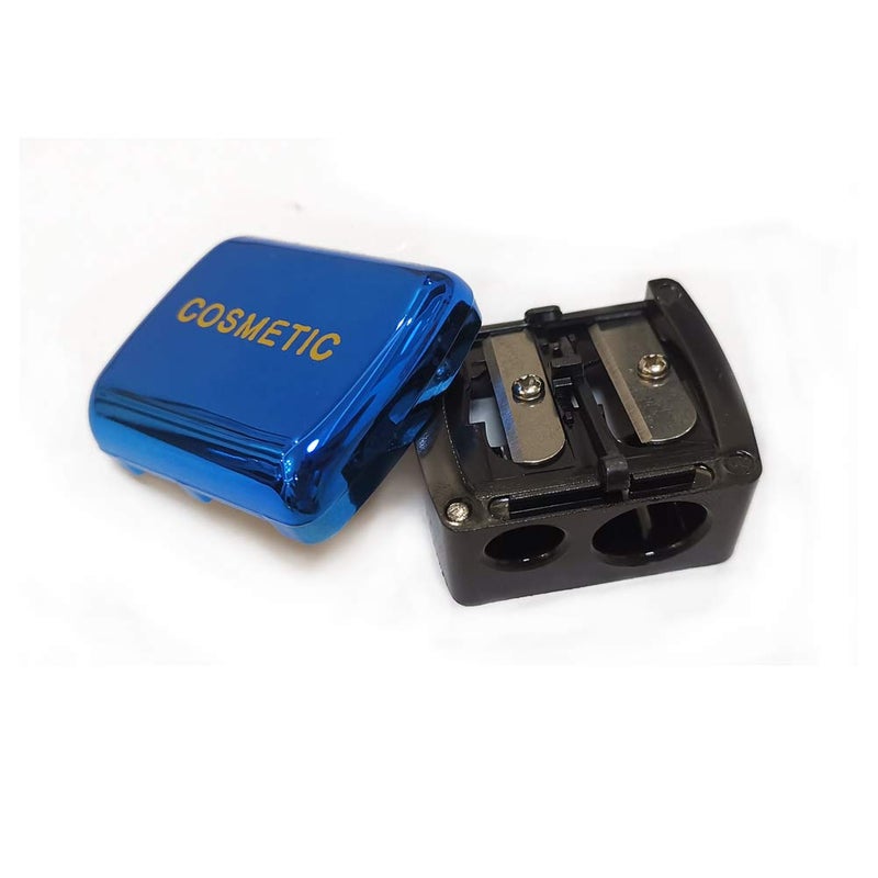 JOSALINAS Dual Makeup Sharpener (2 Pack) for Cosmetic Eyebrow Eyeliner Pencil Blue - Image 3