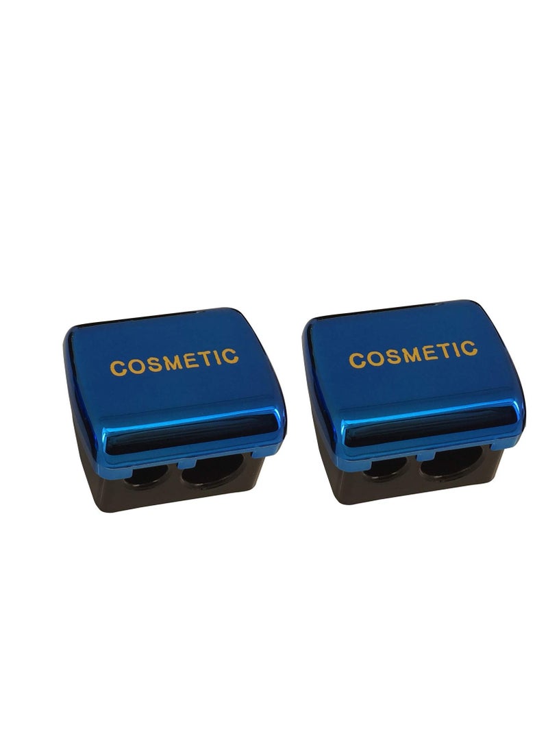 JOSALINAS Dual Makeup Sharpener (2 pack) for Cosmetic Eyebrow Eyeliner Pencil, Blue  - Image 1