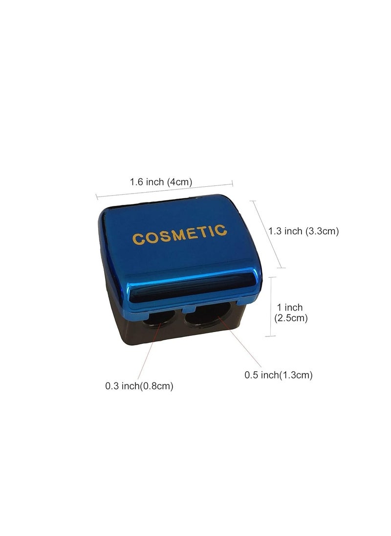 JOSALINAS Dual Makeup Sharpener (2 pack) for Cosmetic Eyebrow Eyeliner Pencil, Blue  - Image 3
